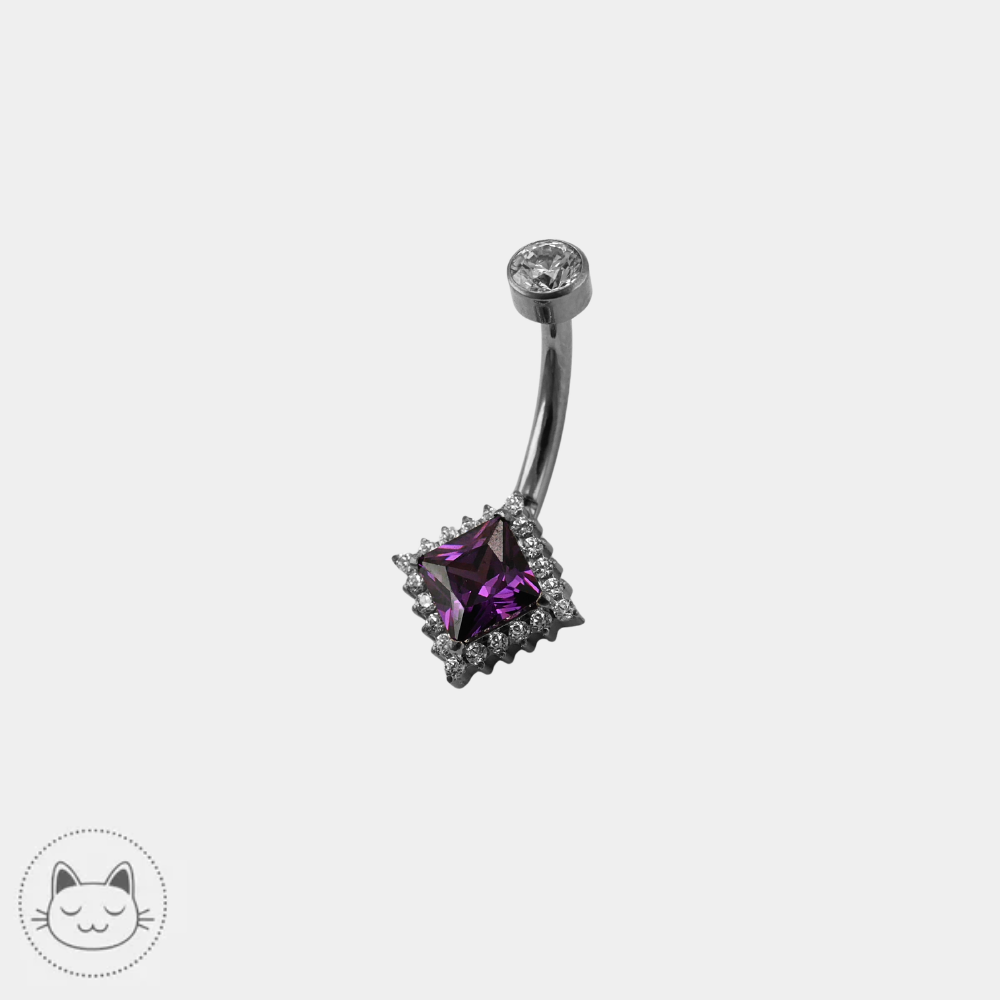 Invictus - Bijou Nombril - Zircon violet & blancs