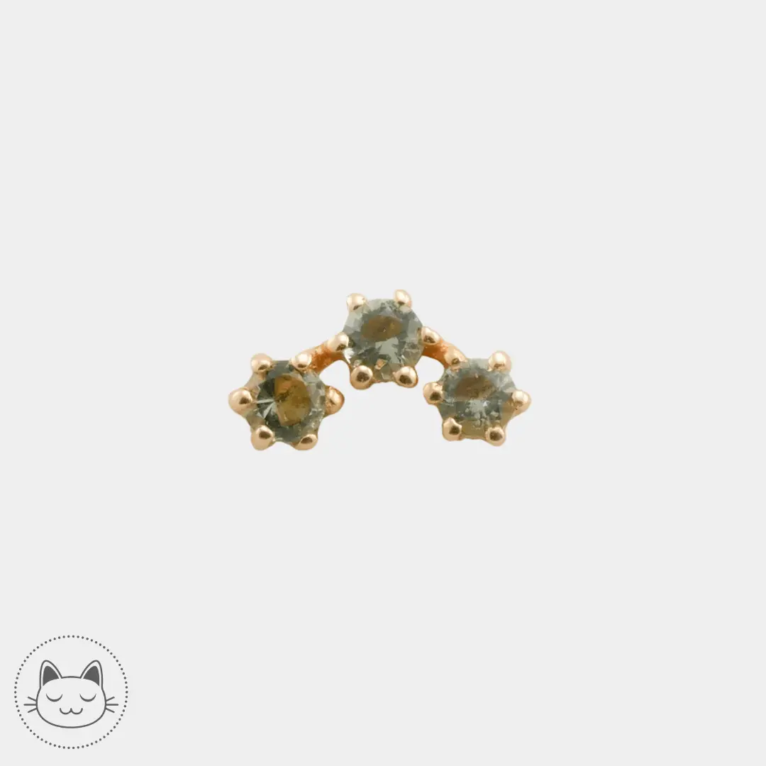 Naga - Rhapsody - Or jaune et Amazonites - Kawaii Place piercing