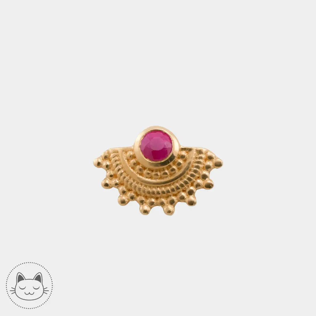 Naga - SunBurst - Or jaune et Rubis - Kawaii Place piercing