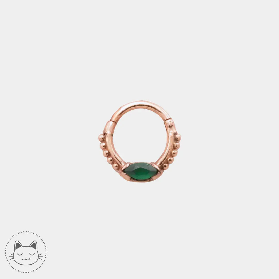 Sacred Symbols - C005 - Onyx - Chrysoprase - Opale - Or jaune Kawaii Place piercing