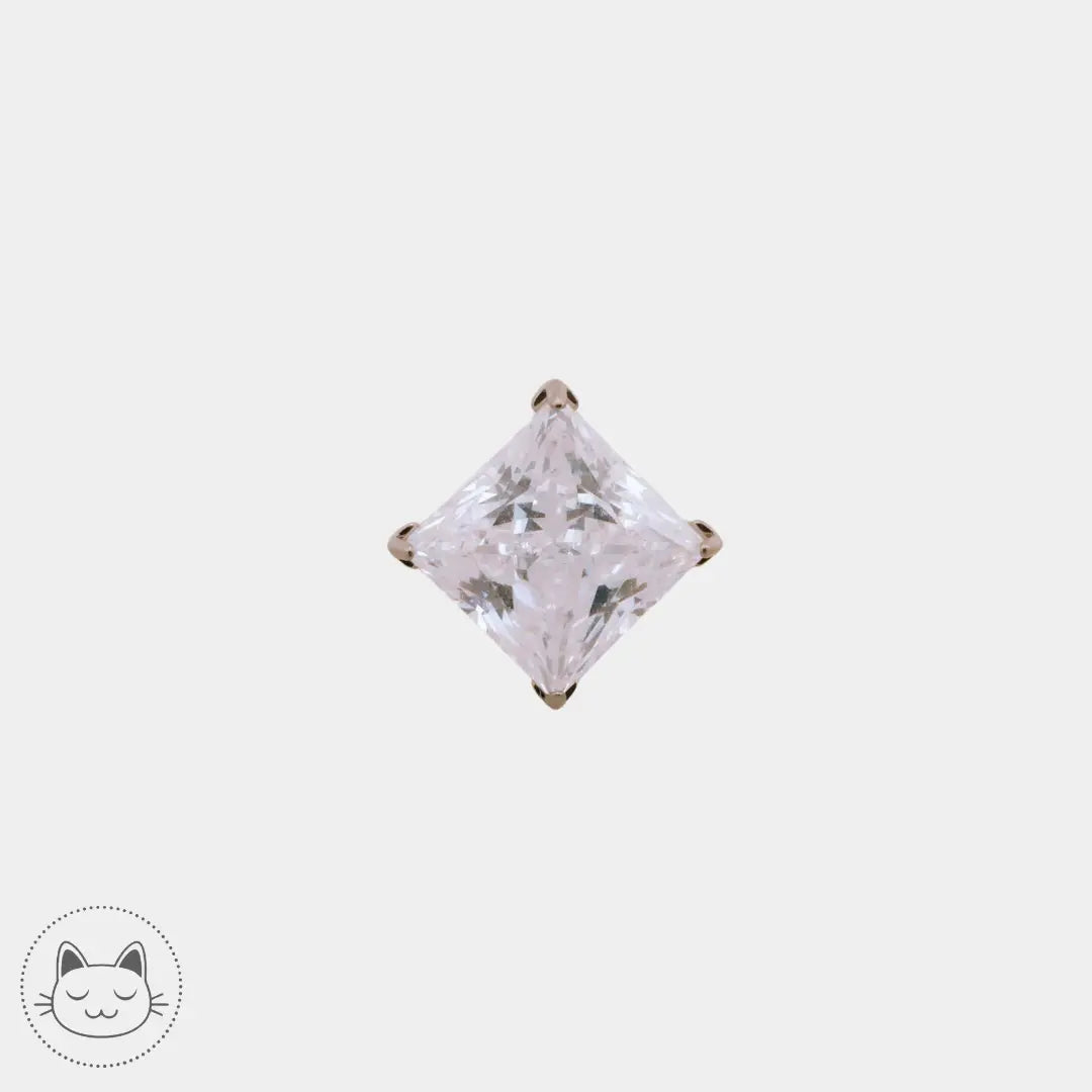 NeoMetal - Cabochon - Zircon Princesse Blanc Kawaii Place piercing