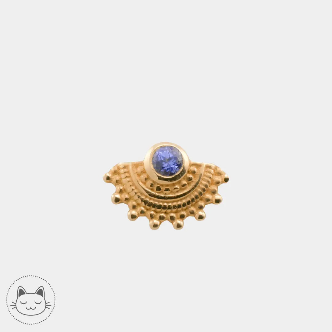 Naga - SunBurst - Or jaune et Tanzanite - Kawaii Place piercing