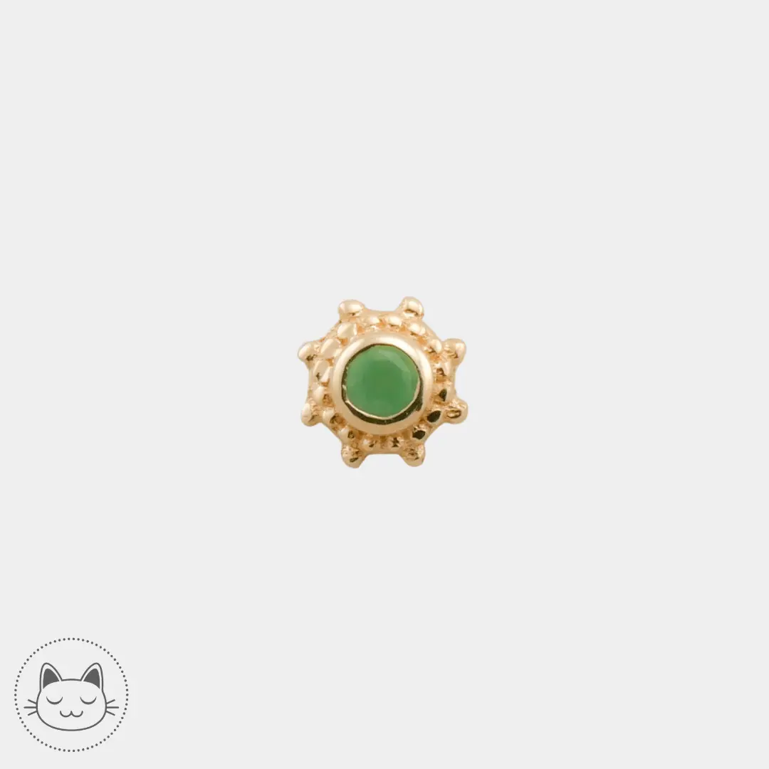 Naga - Galileo - Or jaune et Chrysoprase - Kawaii Place piercing