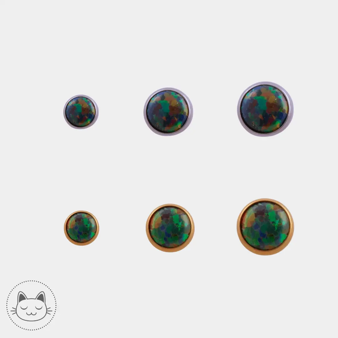 NeoMetal - Cabochon - Opale Peacock - Kawaii Place piercing