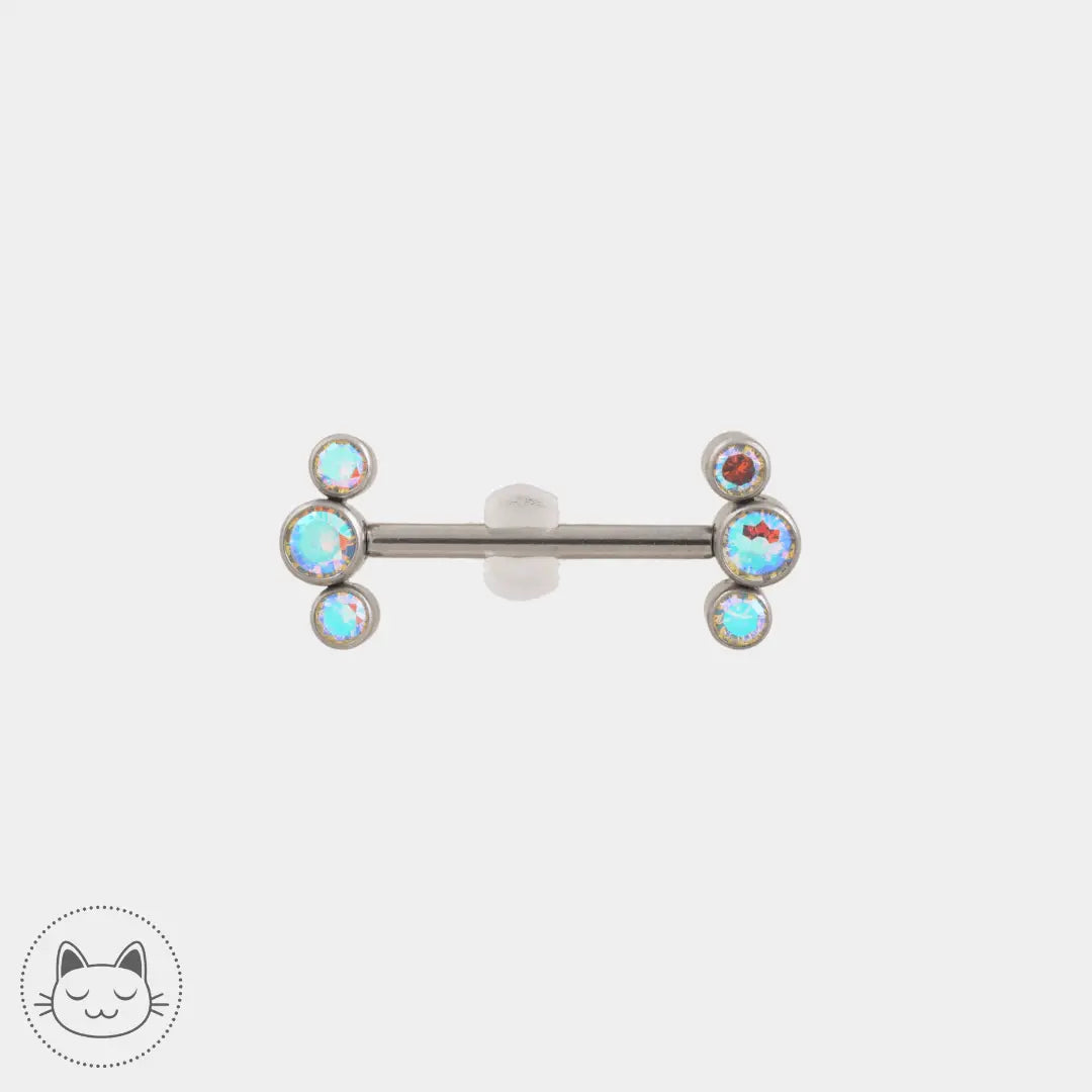 Bijou téton - Titane - Zircons aurore boréale - Kawaii Place piercing