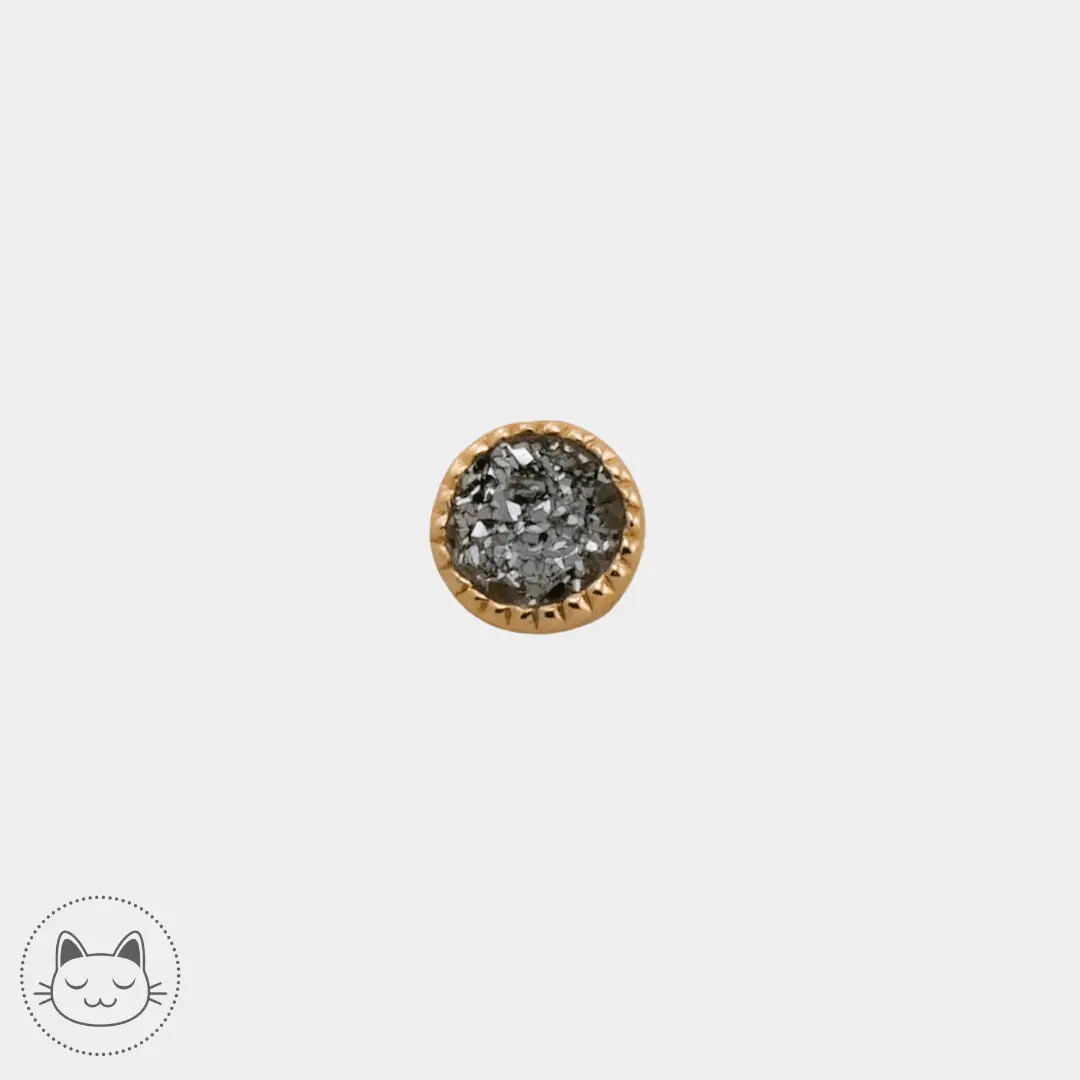 Auris- Cabochon Duzy- Or jaune et or blanc - Kawaii Place piercing