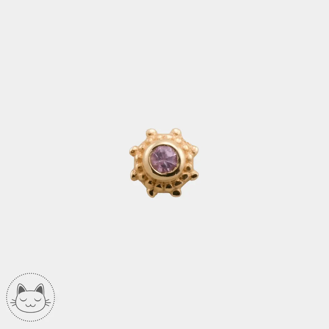 Naga - Galileo - Or jaune et Saphir rose - Kawaii Place piercing