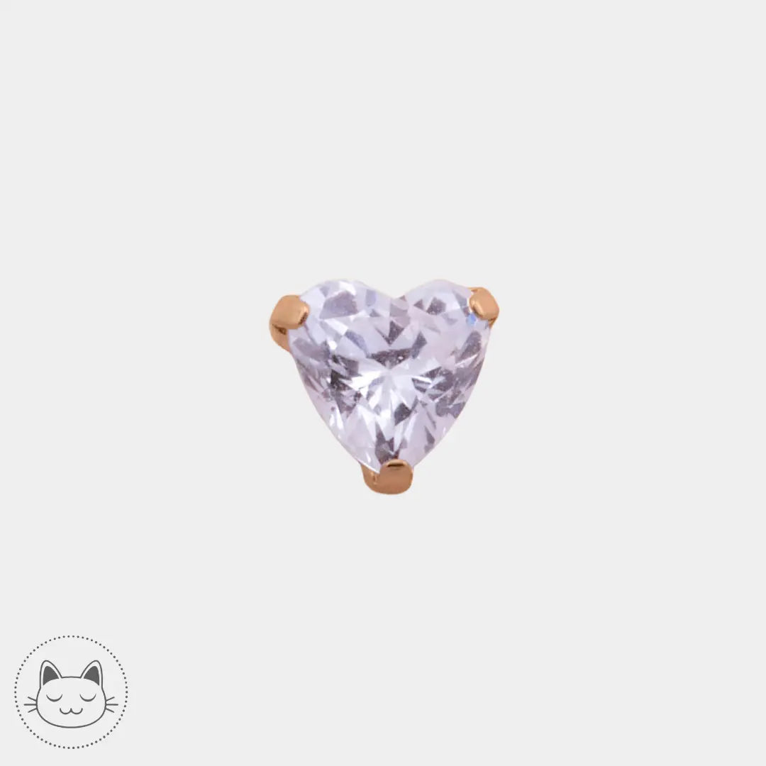 NeoMetal - Prong Cœur - Zircon blanc Kawaii Place piercing