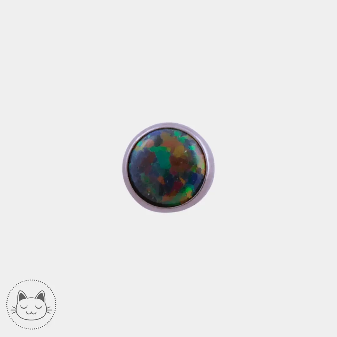 NeoMetal - Cabochon - Opale Peacock 5 mm - Kawaii Place piercing