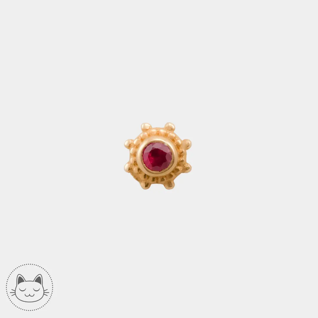 Naga - Galileo - Or jaune et Rubis - Kawaii Place piercing