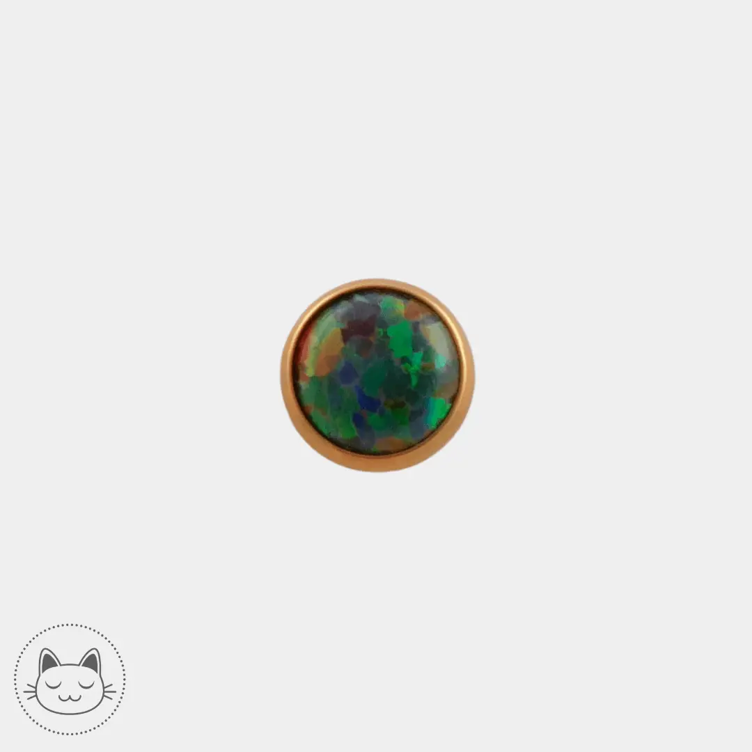 NeoMetal - Cabochon - Opale Peacock 5 mm - Kawaii Place piercing