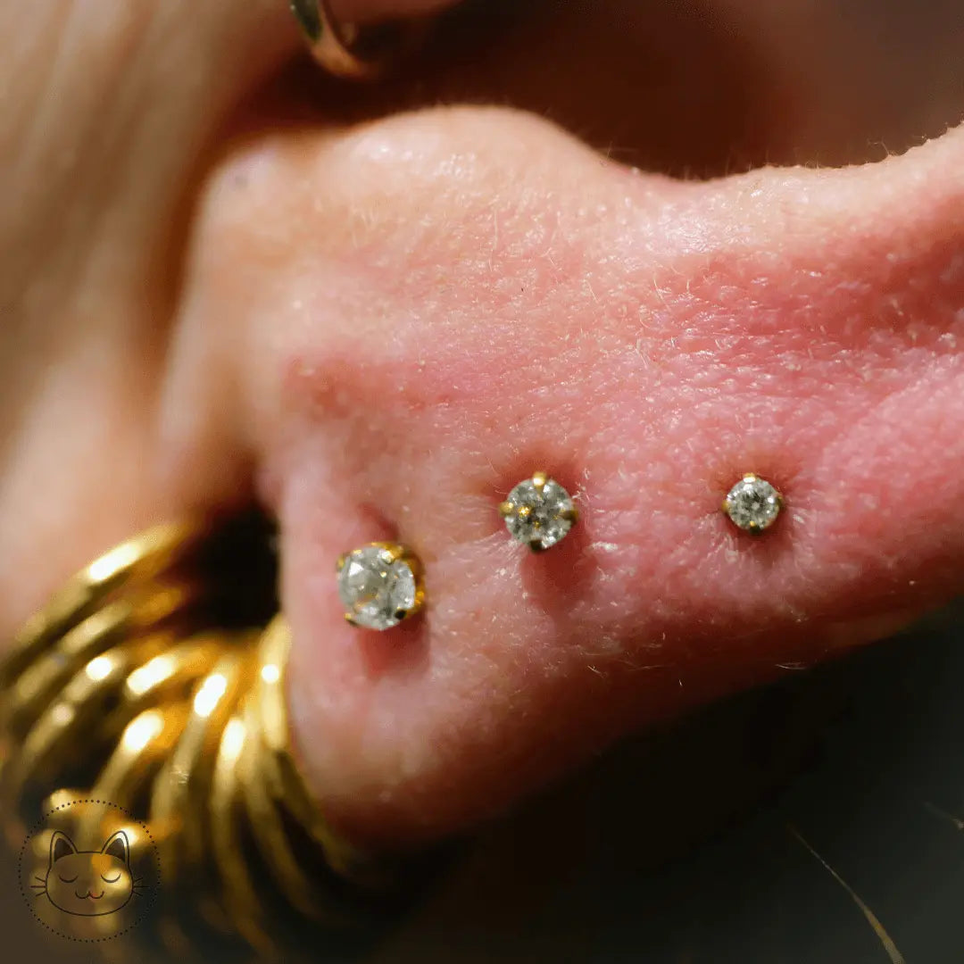 NeoMetal - Cabochon prong - Zircon blanc - Kawaii Place piercing