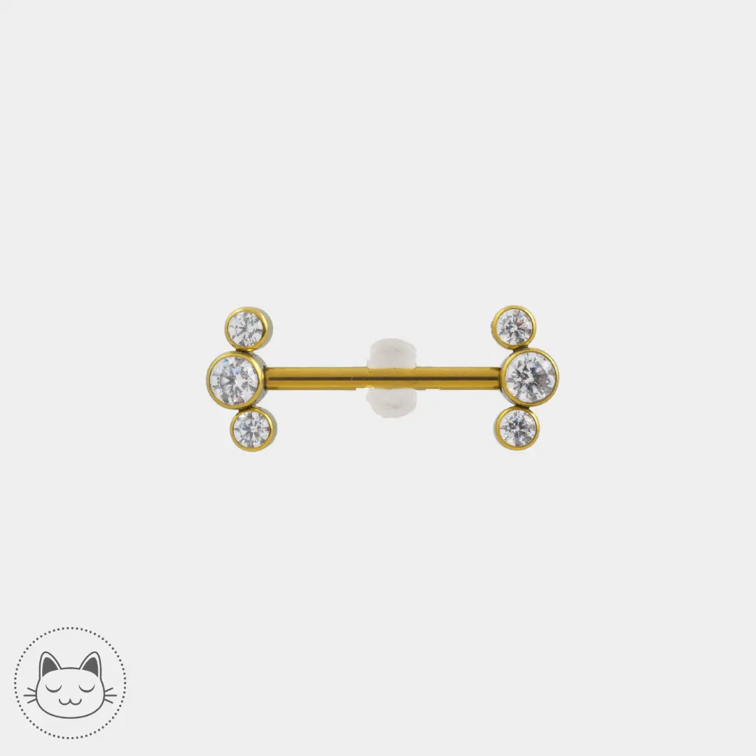 Bijou téton - Titane - Zircons blancs - Kawaii Place piercing