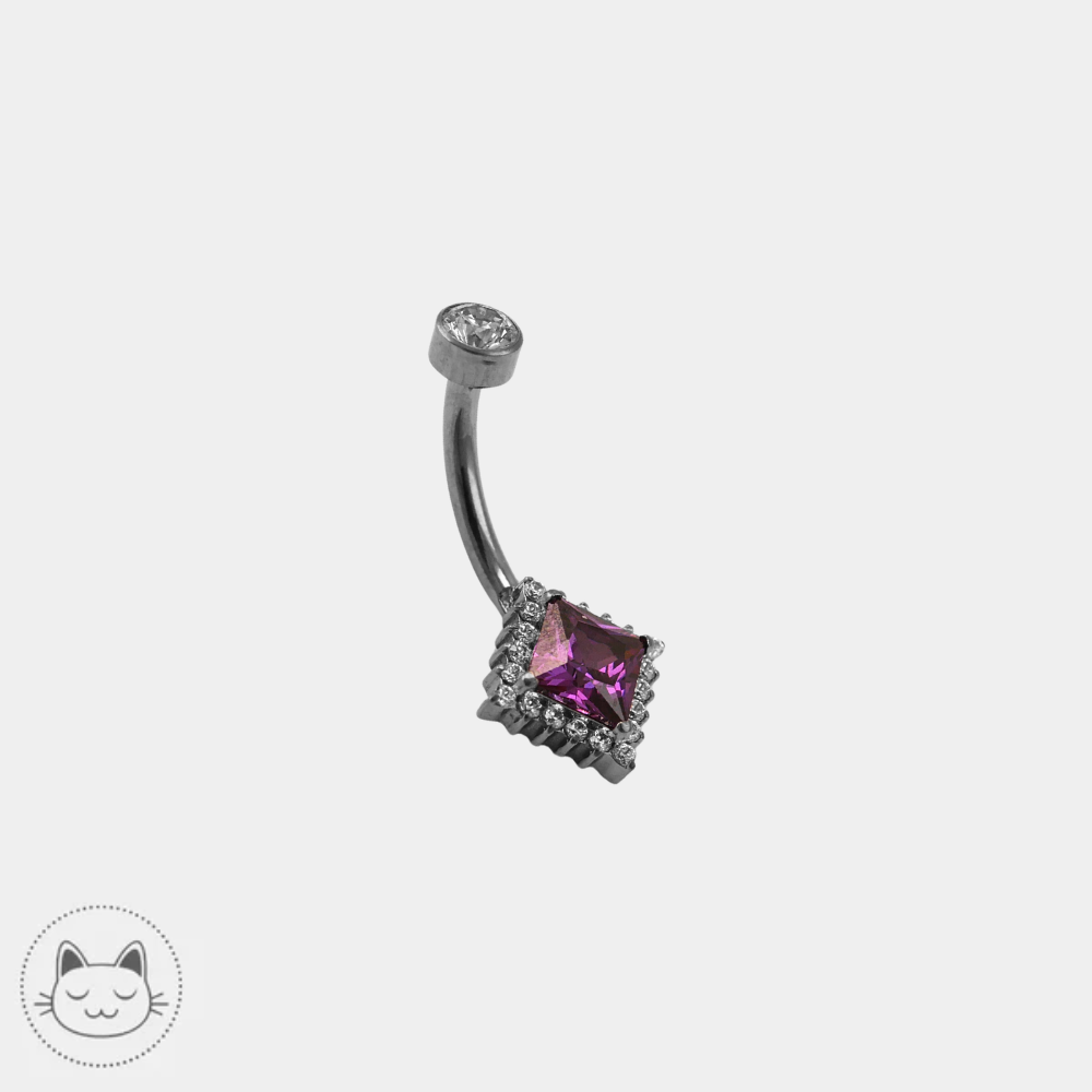 Invictus - Bijou Nombril - Zircon violet & blancs