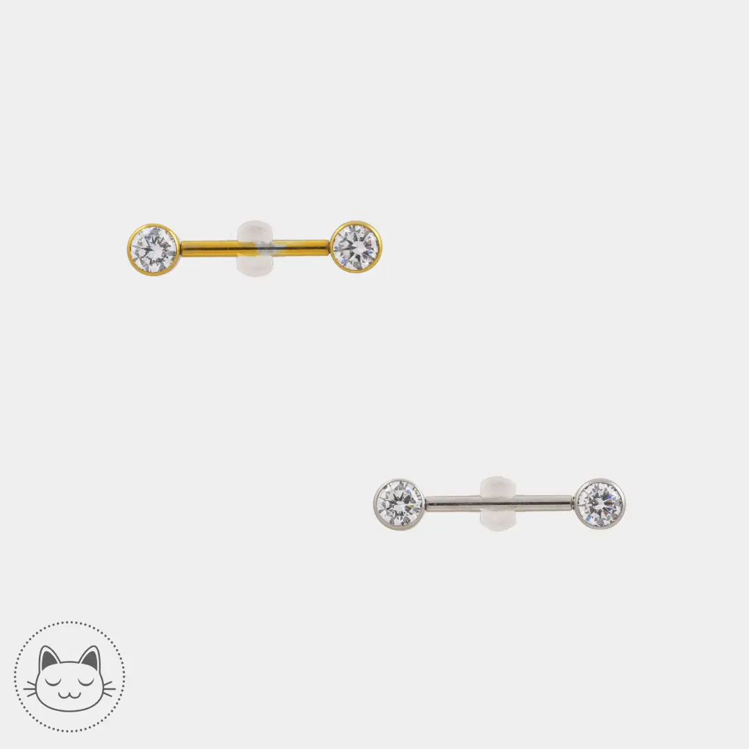 Bijou téton - Titane - Zircon blanc - Kawaii Place piercing