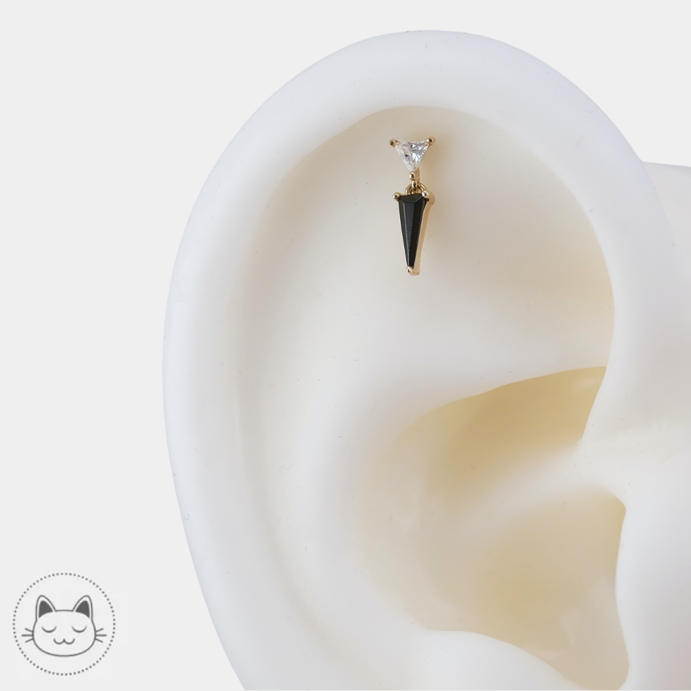 Buddha Jewelry - Daring - Or jaune, spinelle noire et zircon blanc