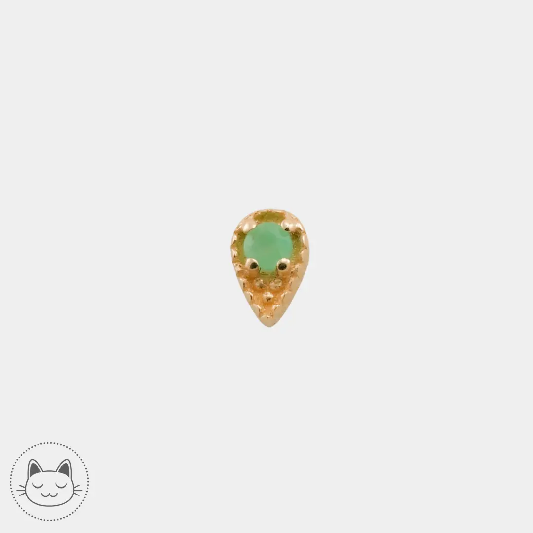Naga - Diatore - Or jaune et Chrysoprase - Kawaii Place piercing