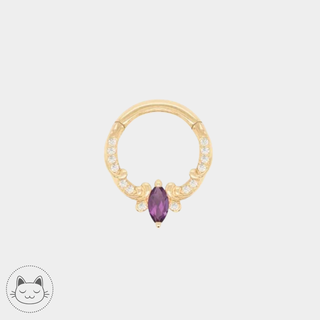 Buddha Jewelry - Coterie - Améthyste et zircons. Kawaii Place piercing