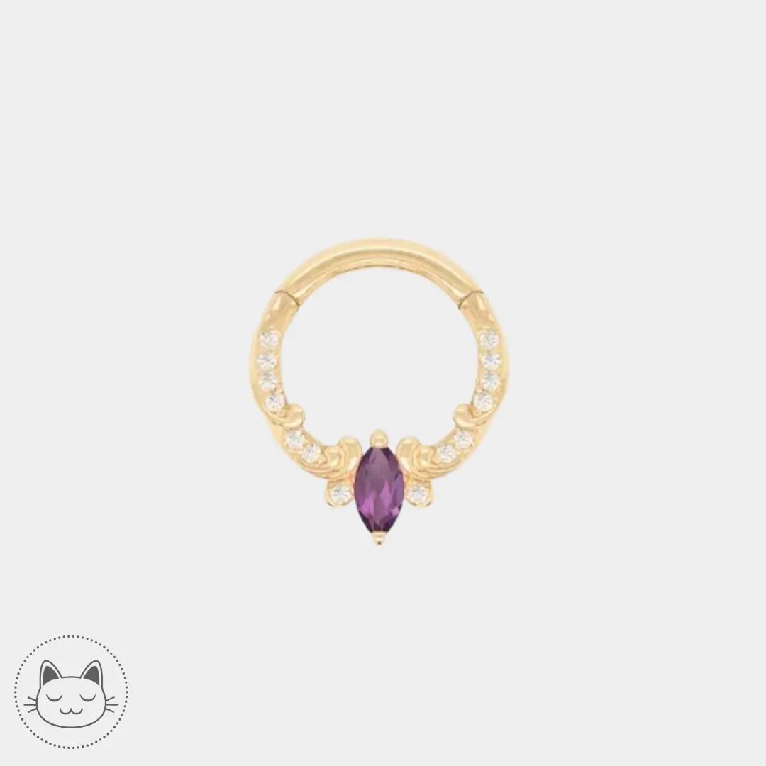 Buddha Jewelry - Coterie - Améthyste et zircons. Kawaii Place piercing