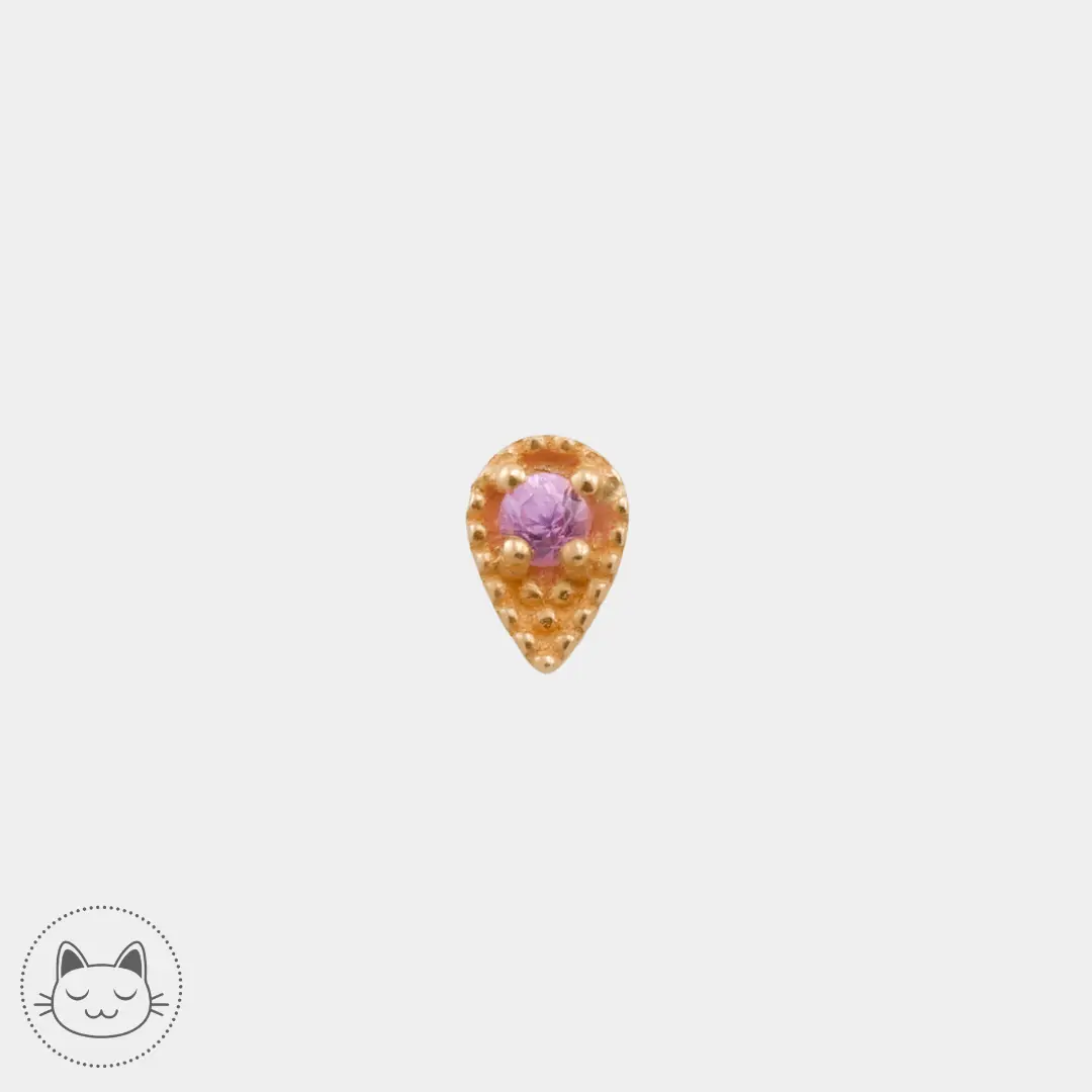 Naga - Diatore - Or jaune et Saphir Rose - Kawaii Place piercing