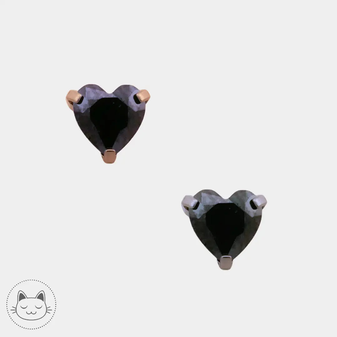NeoMetal - Prong Cœur - Zircon noir Kawaii Place piercing