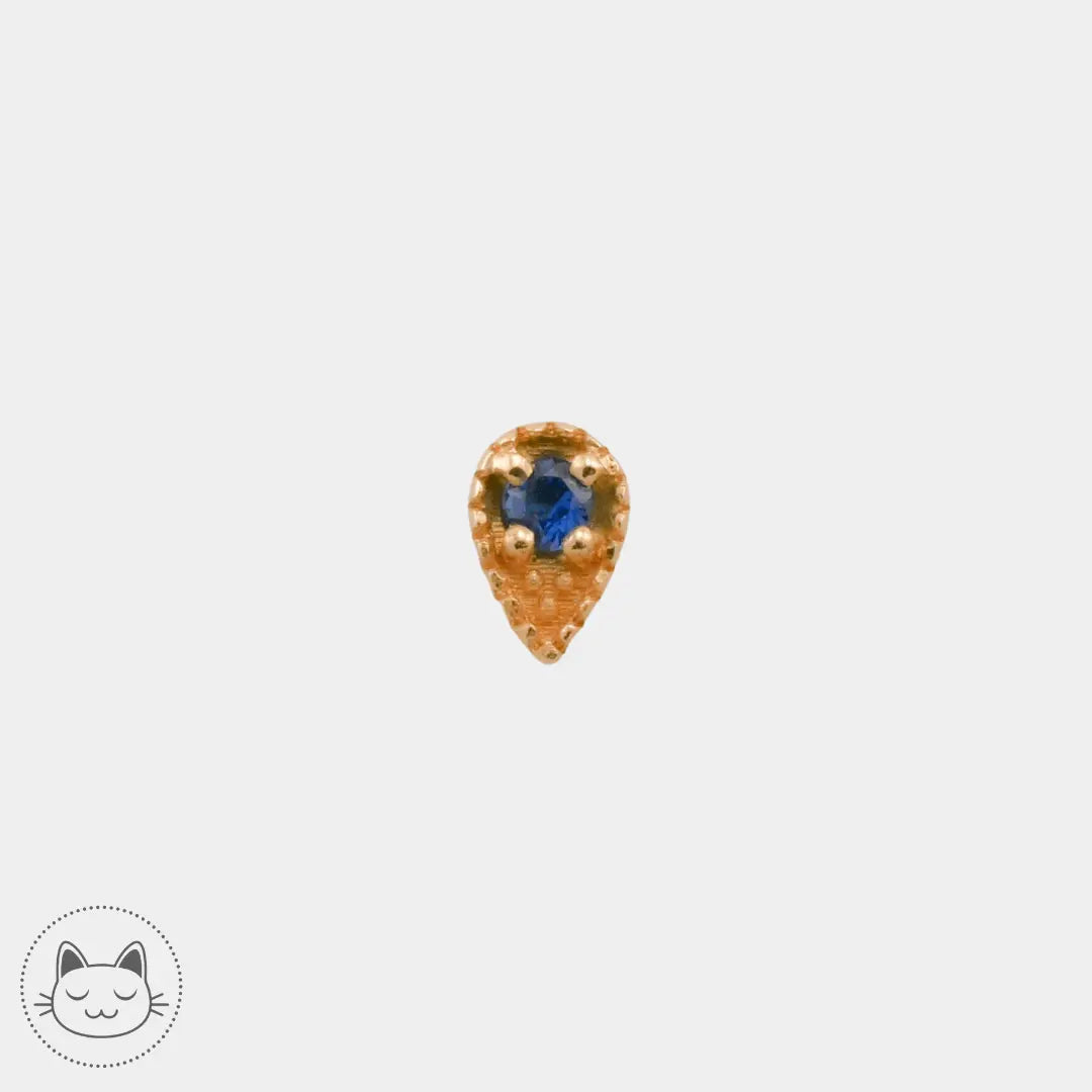 Naga - Diatore - Or jaune et Saphir - Kawaii Place piercing