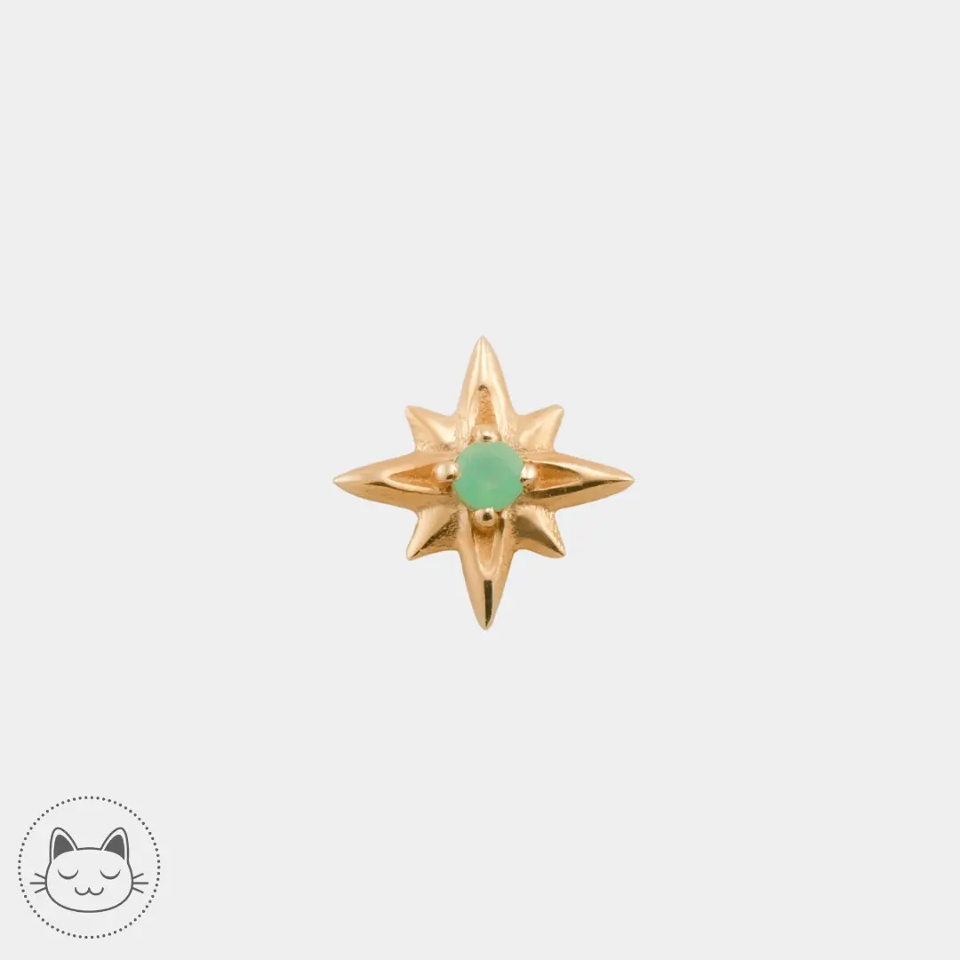 Naga - Hyperion - Or jaune et Chrysoprase - Kawaii Place piercing