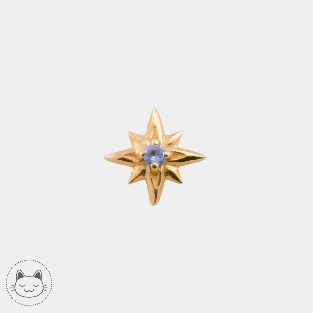 Naga - Hyperion - Or jaune et Tanzanite - Kawaii Place piercing