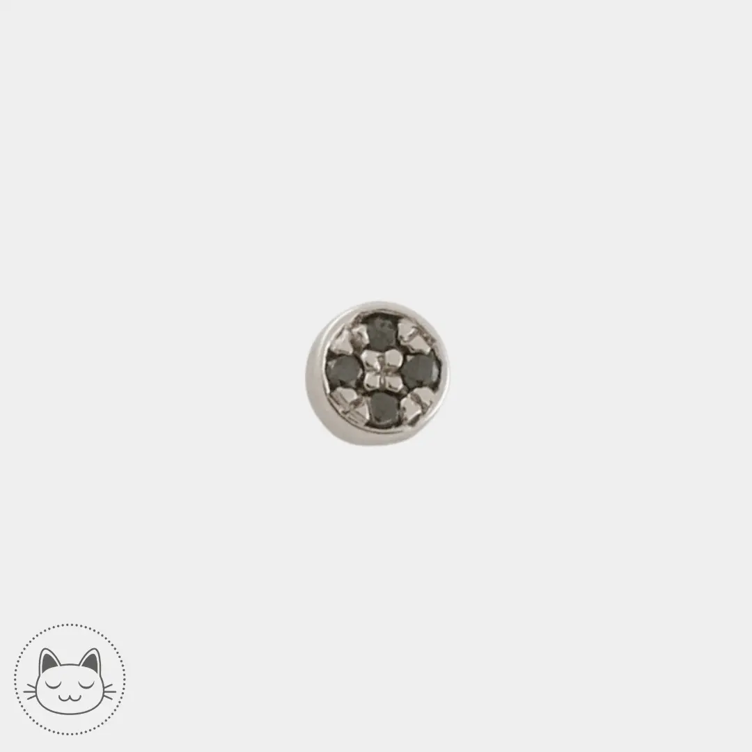 BVLA - Micro Pave Disc - Diamants noirs et Or blanc - Kawaii Place piercing
