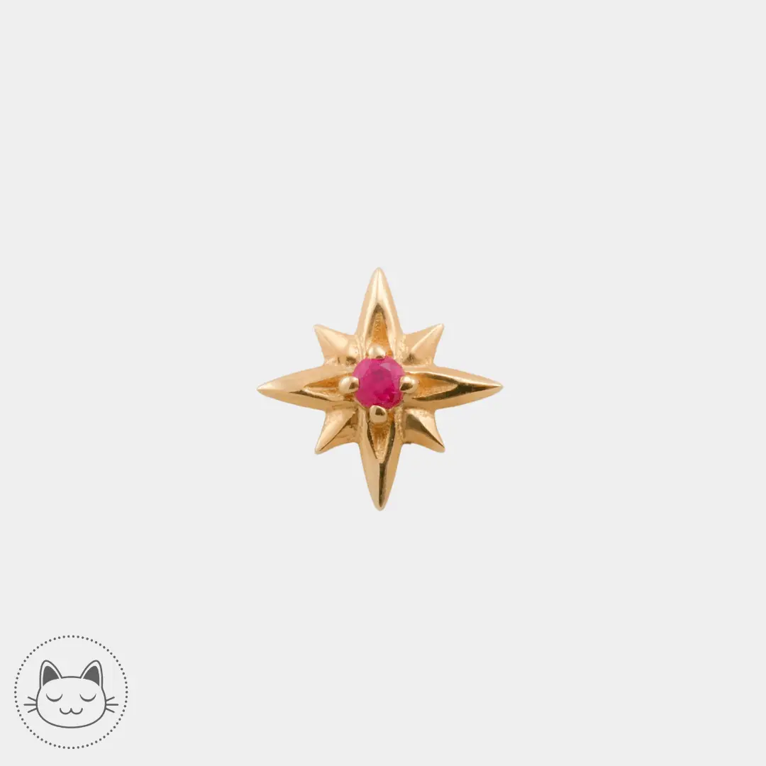 Naga - Hyperion - Or jaune et Rubis - Kawaii Place piercing