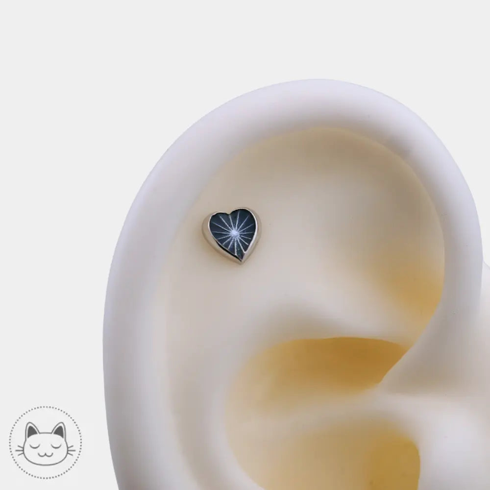 Auris – Or blanc 14K - Heart of Glass Kawaii Place piercing