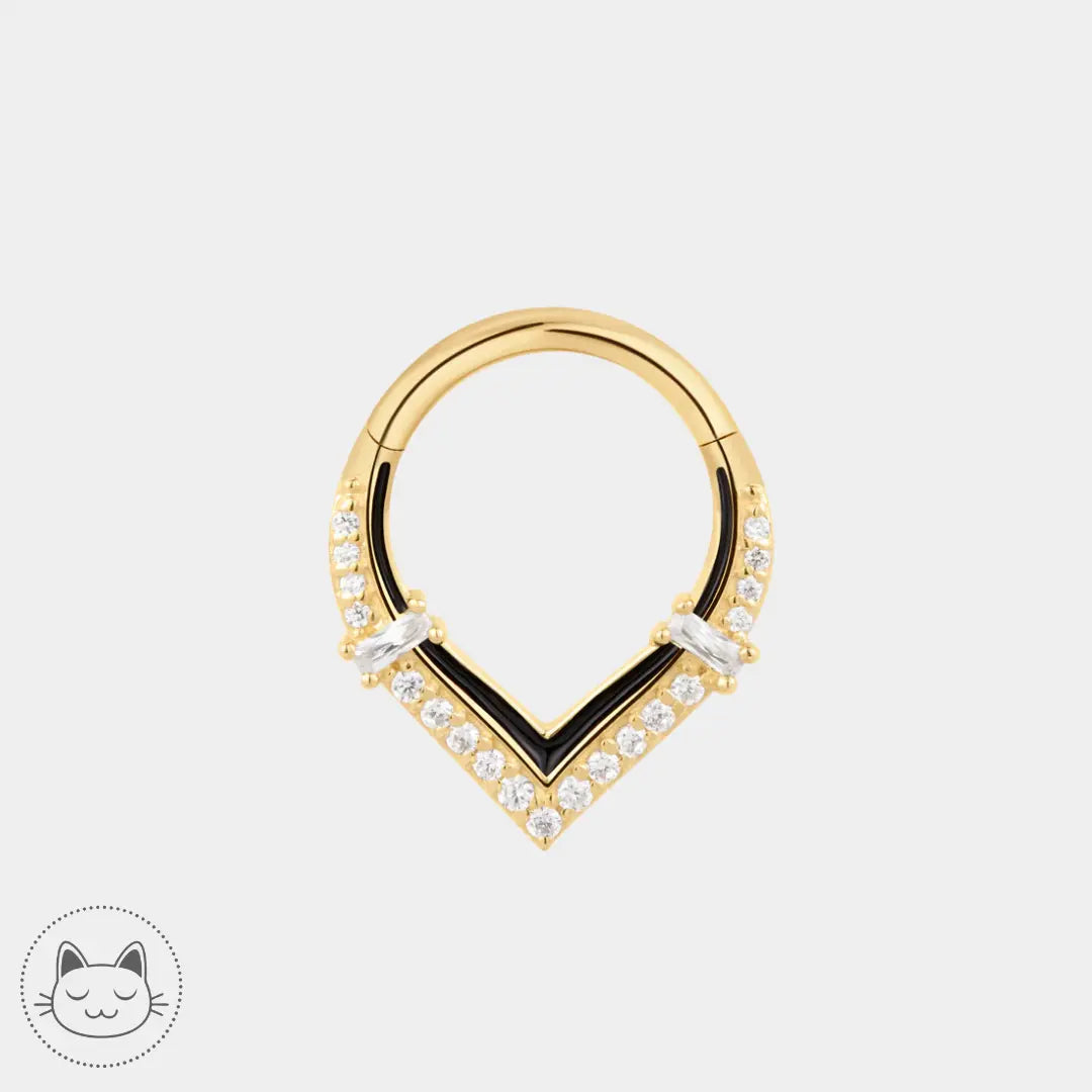 Buddha Jewelry - Uprise - Or jaune, Enamel et zircons. Kawaii Place piercing