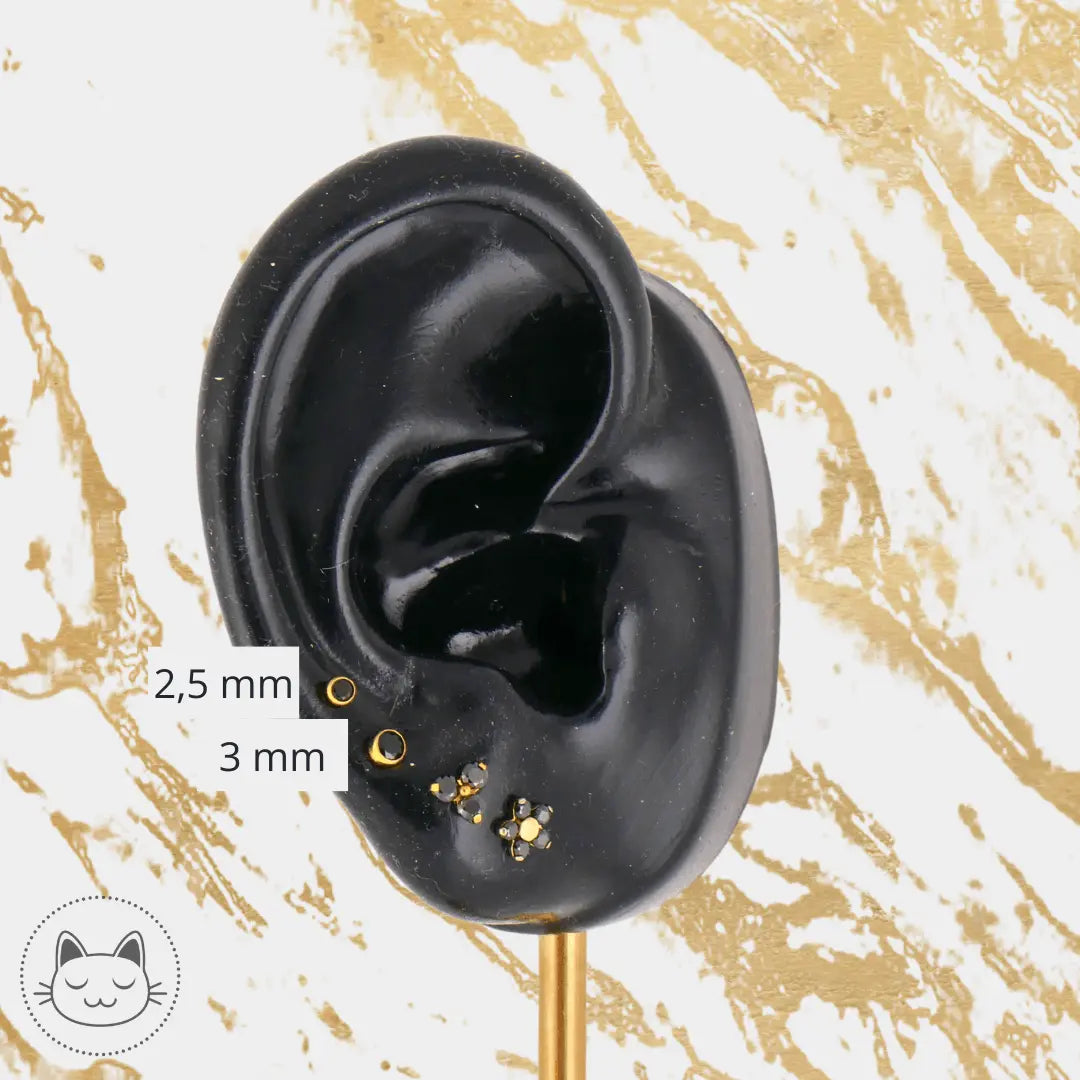 NeoMetal - Cabochon - Zircon Noir - Kawaii Place piercing