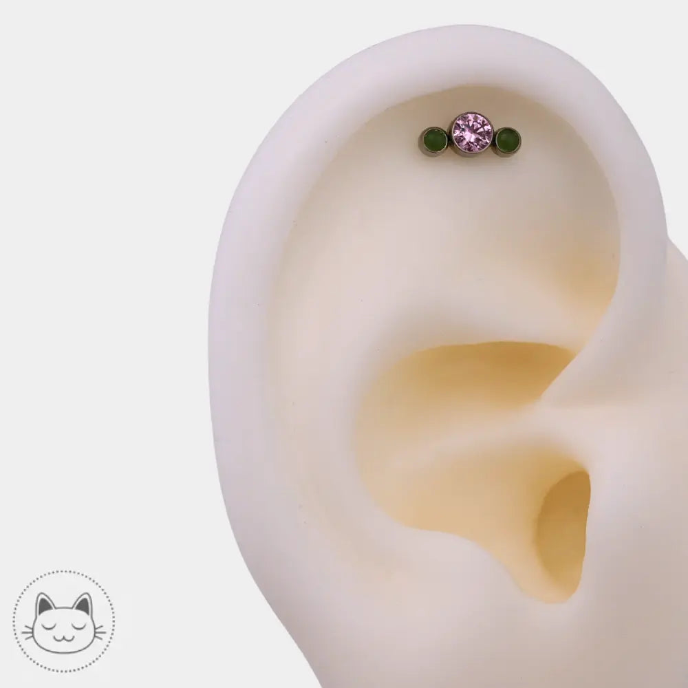 LeRoi – Titane, Zircon et Chrysoprase synthétique Kawaii Place piercing