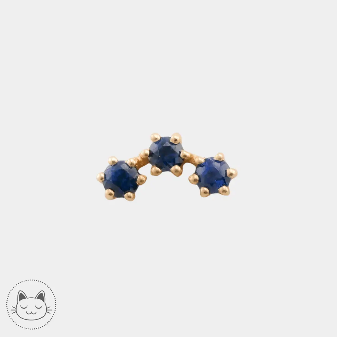 Naga - Rhapsody - Or jaune et Saphirs - Kawaii Place piercing