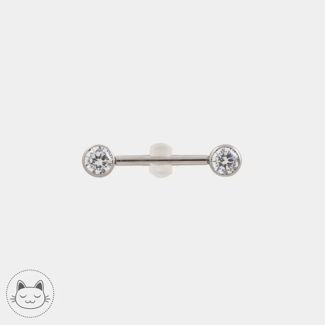 Bijou téton - Titane - Zircon blanc - Kawaii Place piercing