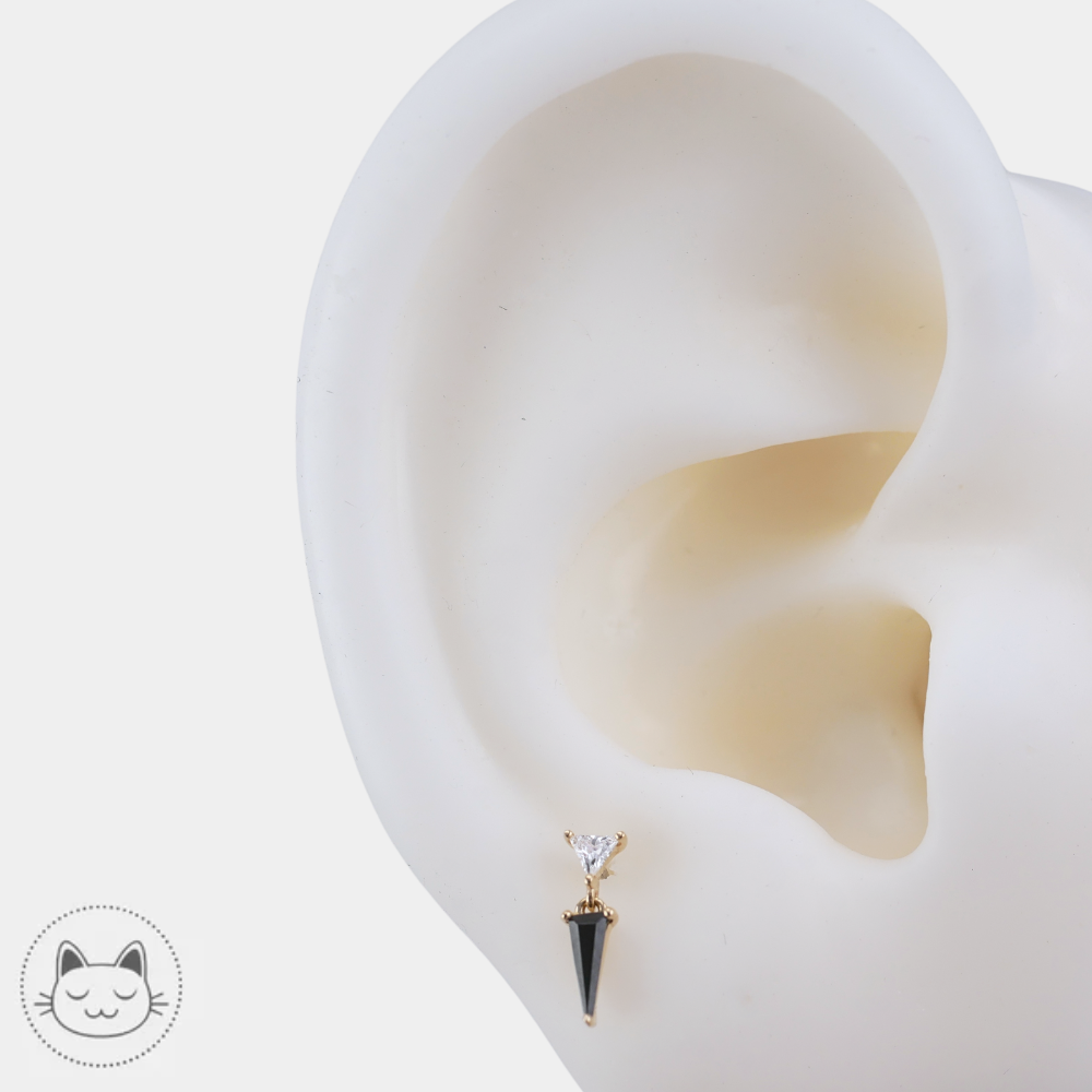 Buddha Jewelry - Daring - Or jaune, spinelle noire et zircon blanc