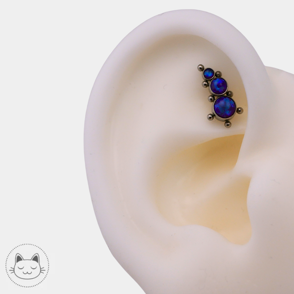 LeRoi - Titane & Opale bleue synthétique Kawaii Place piercing