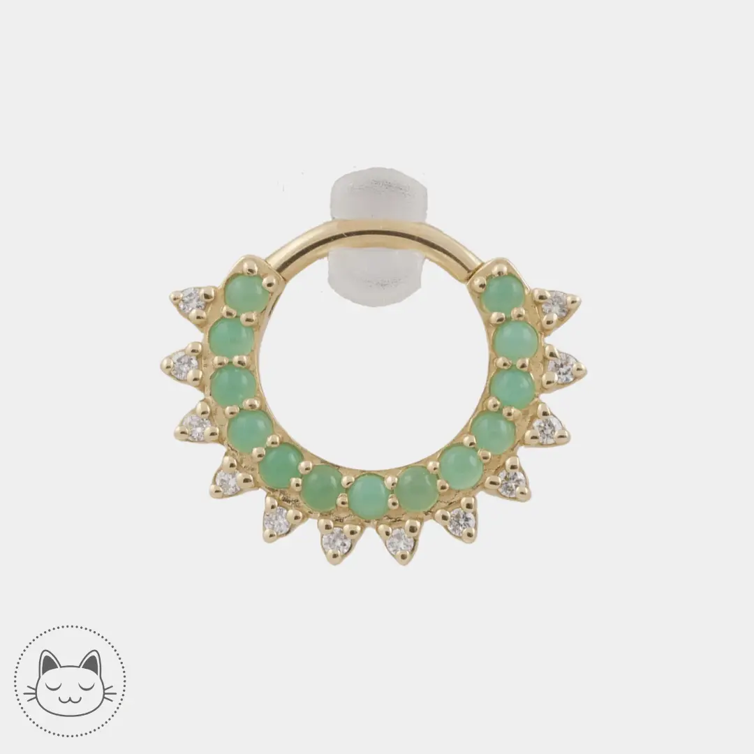 BVLA - Kem Kolo - Chrysoprases et Diamants blancs - Kawaii Place piercing