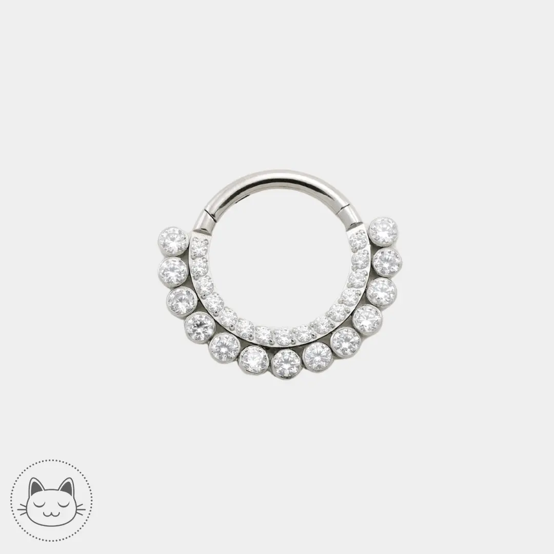 Anneau Titane - Zircons blancs - Billes - Kawaii Place piercing