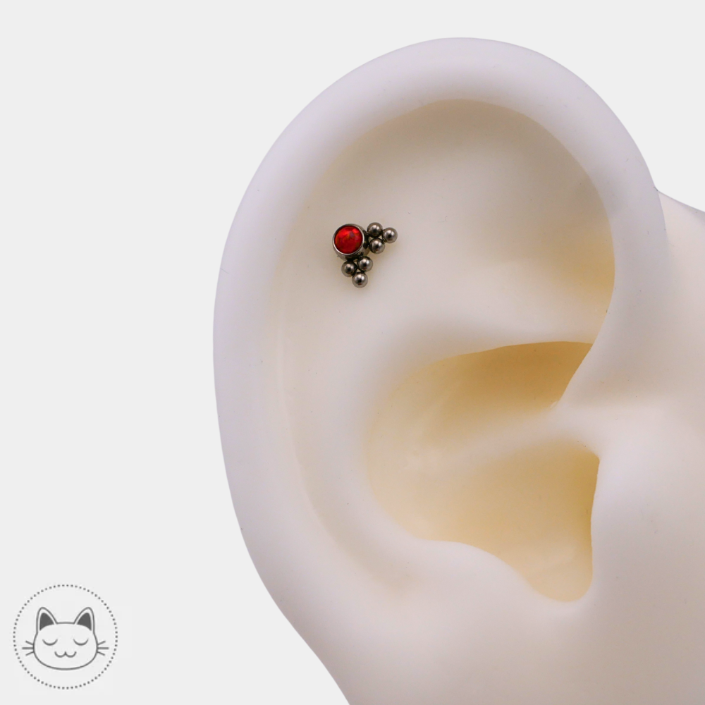 LeRoi – Titane & Opale de feu synthétique Kawaii Place piercing