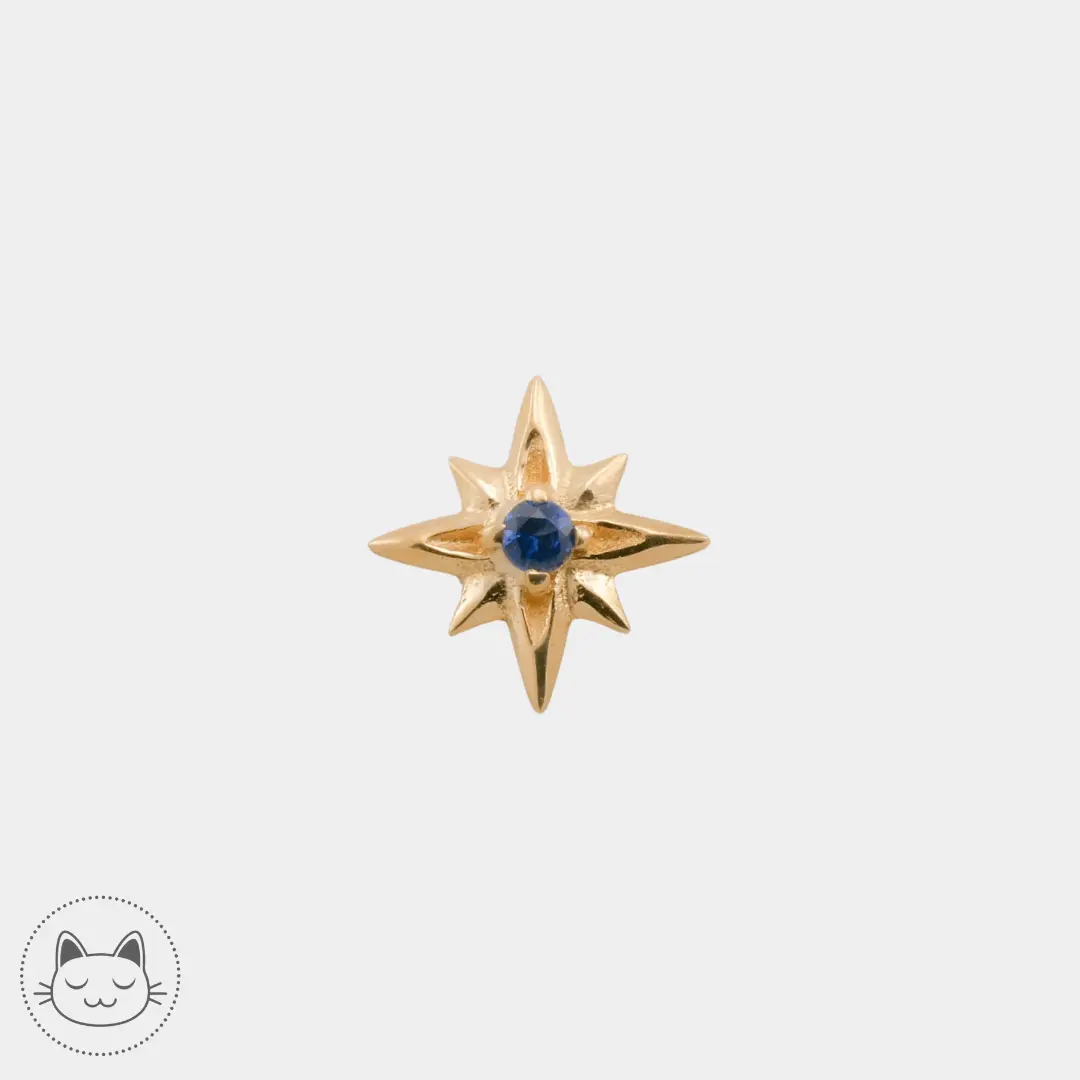 Naga - Hyperion - Or jaune et Saphir - Kawaii Place piercing