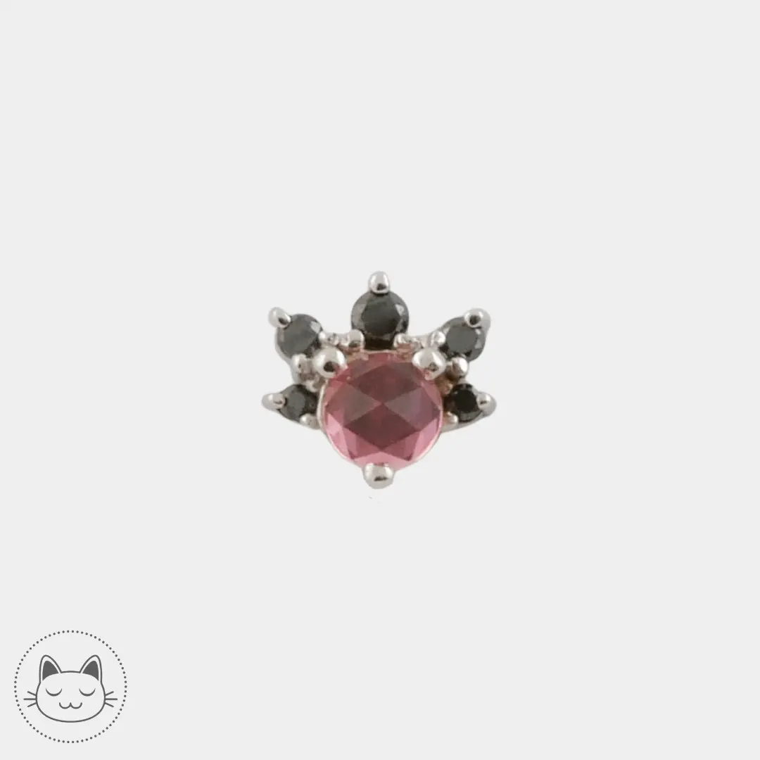 BVLA - Anaya Padparadscha - Saphir et Diamants noirs - Kawaii Place piercing