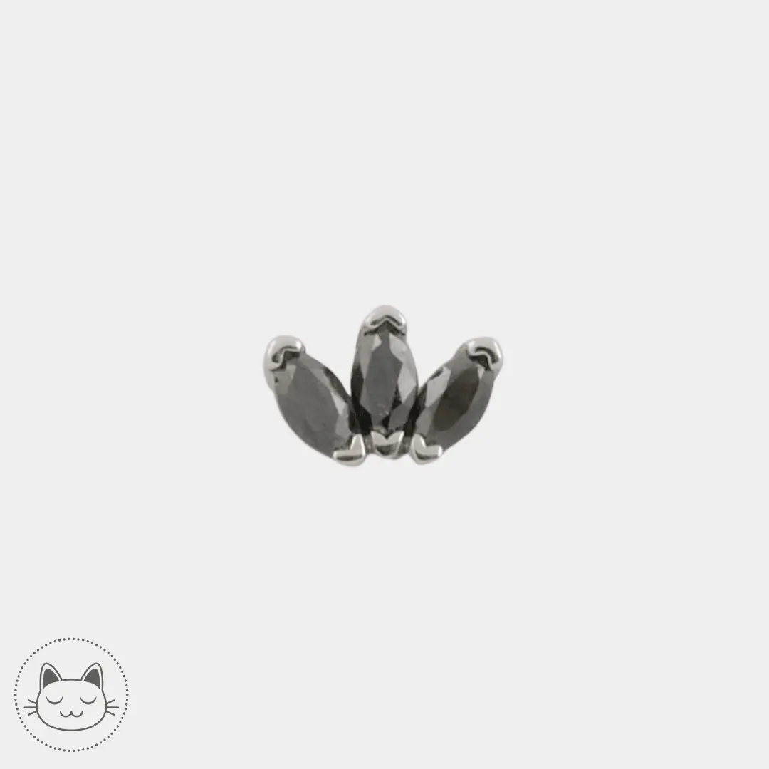 BVLA - Marquise Fan - Diamants noirs et Or blanc - Kawaii Place piercing