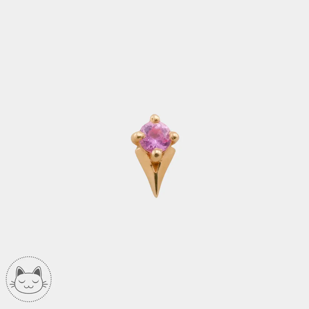 Naga - Tenor - Or jaune et Saphir rose. - Kawaii Place piercing