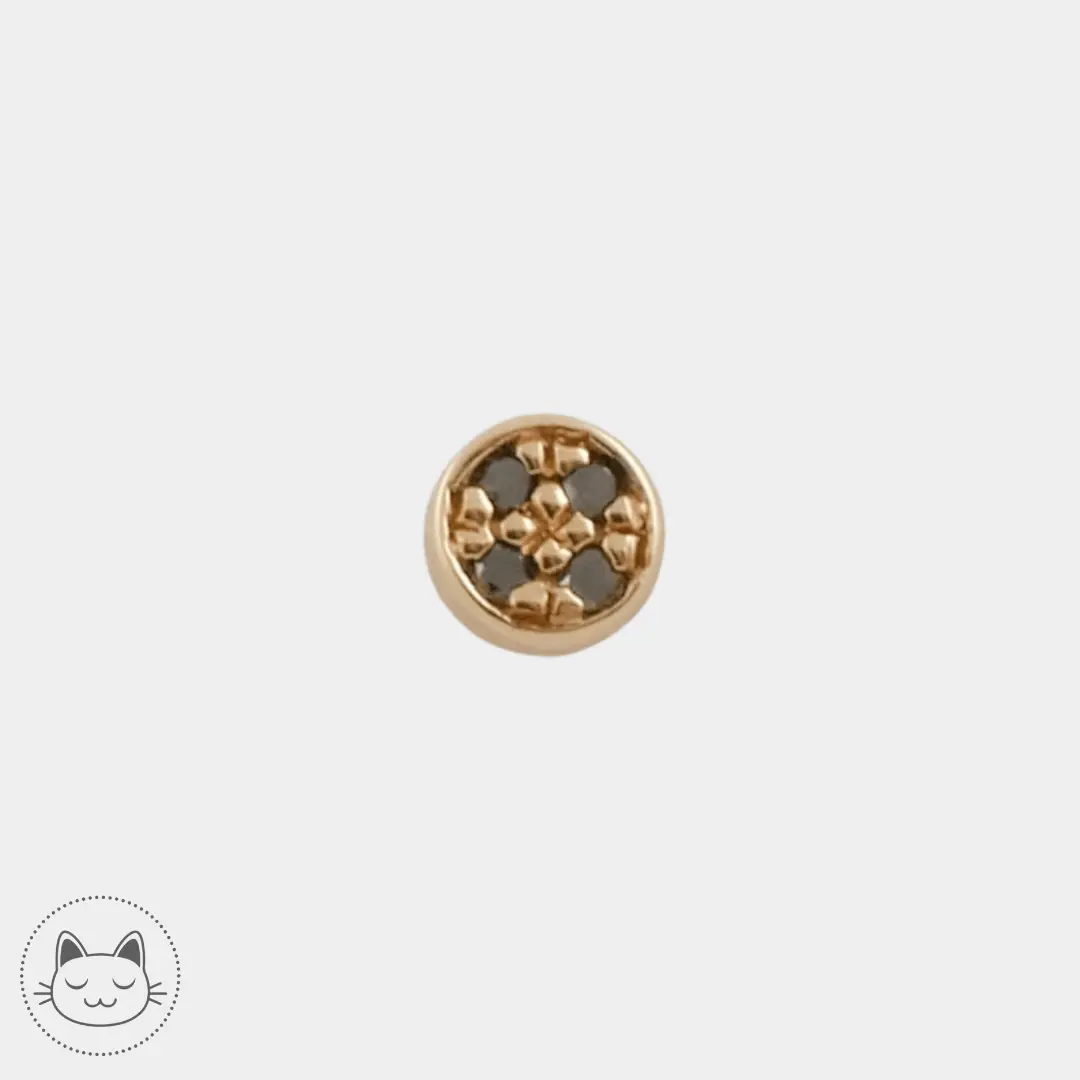 BVLA - Micro Pave Disc - Diamants noirs et Or jaune - Kawaii Place piercing