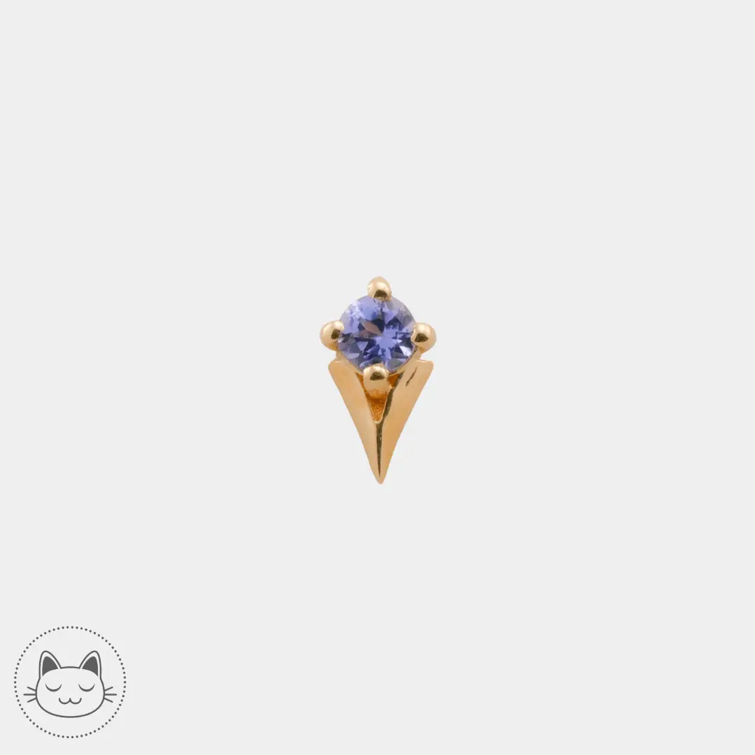 Naga - Tenor - Or jaune et Tanzanite. - Kawaii Place piercing