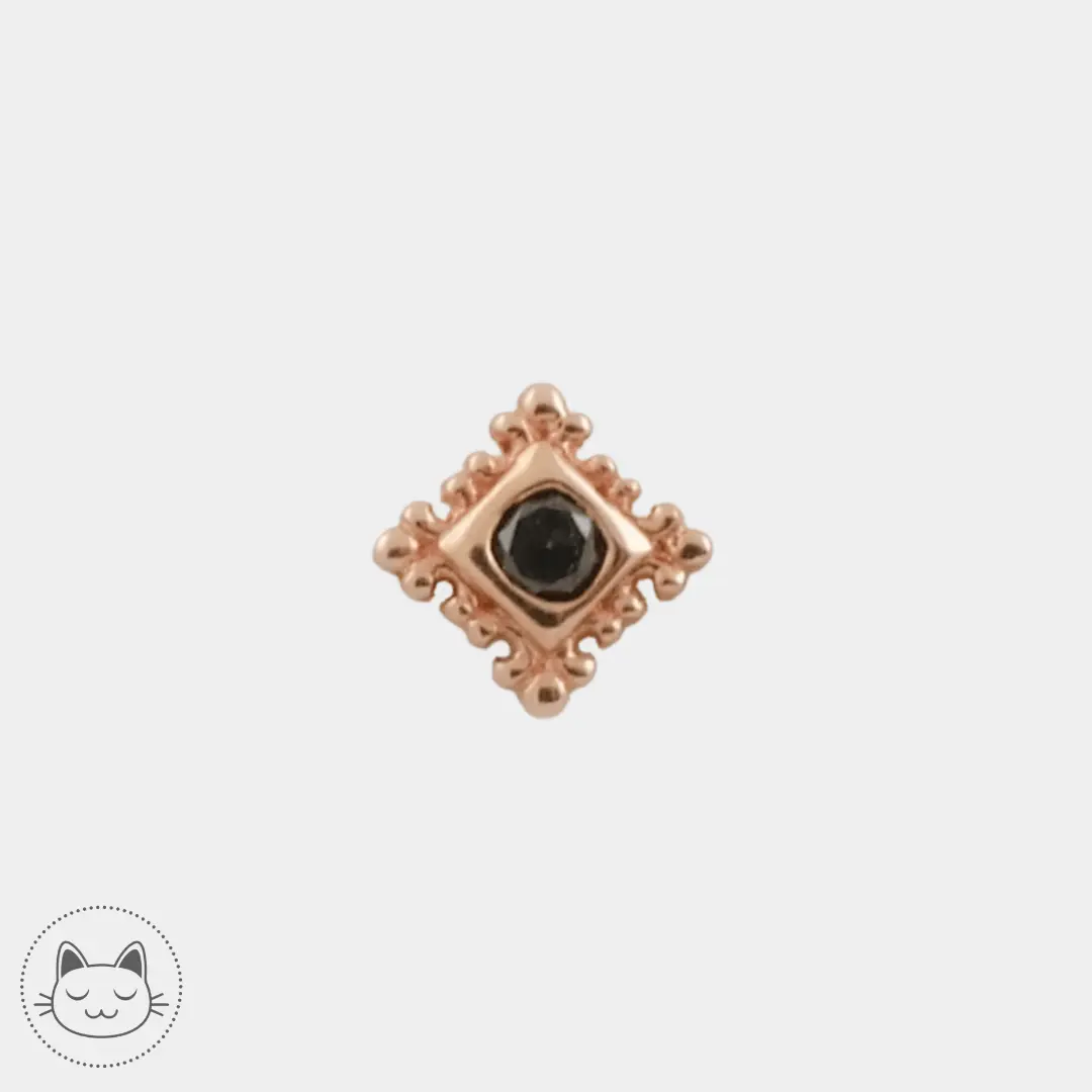 BVLA - Flourish Illusion - Diamant noir et or rose - Kawaii Place piercing
