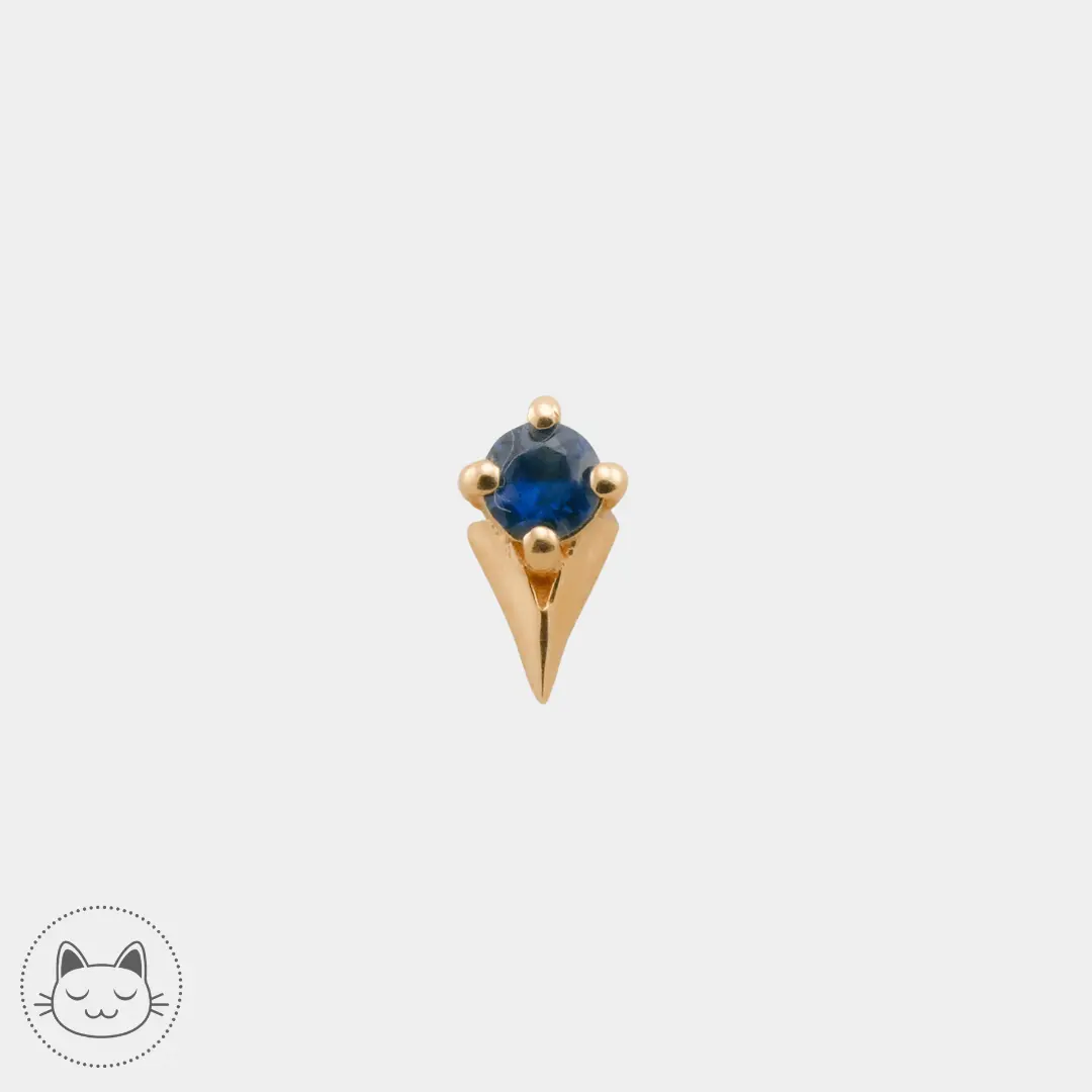 Naga - Tenor - Or jaune et Saphir - Kawaii Place piercing