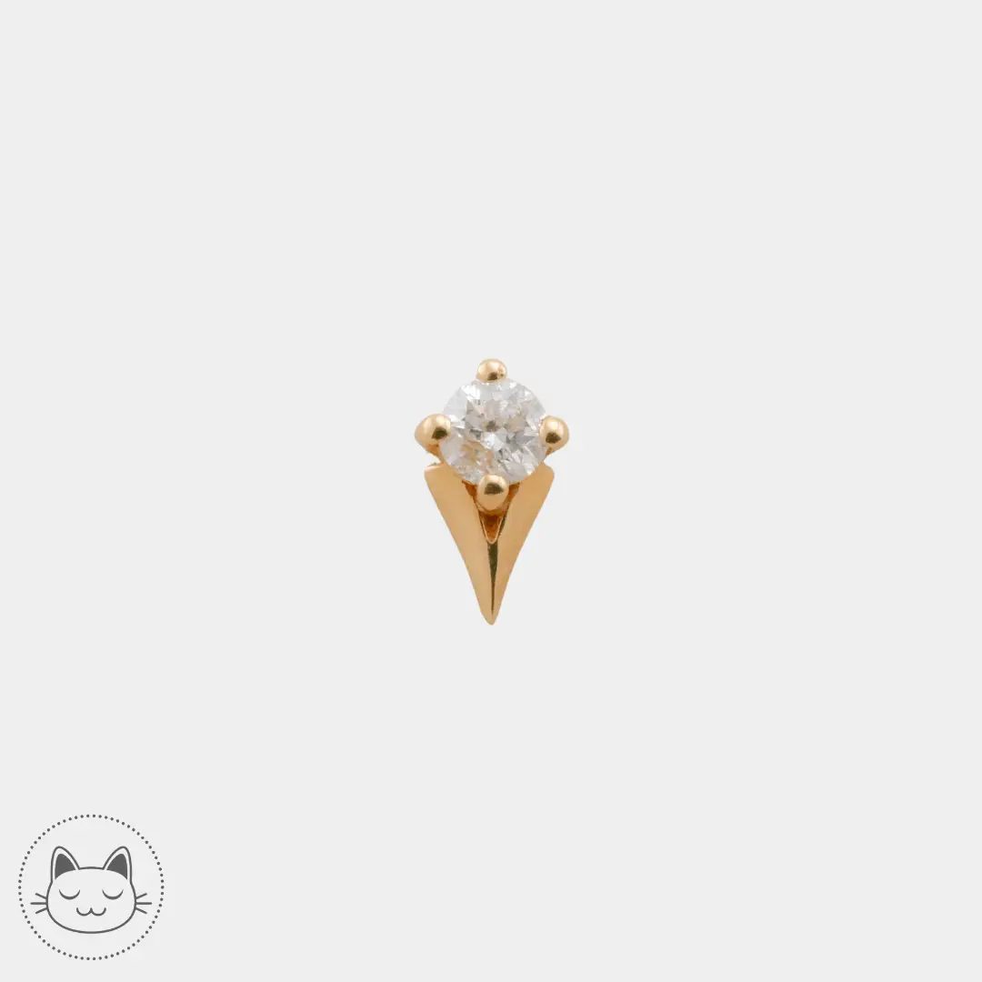 Naga - Tenor - Or jaune et diamant - Kawaii Place piercing